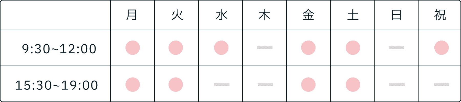 診療時間の画像